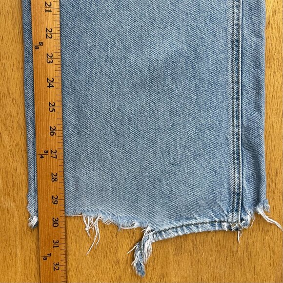 PACSUN LOW RISE BAGGY WIDE LEG JEANS WOMEN’S sz 23 Low Rise Destructed Hem - Picture 12 of 13